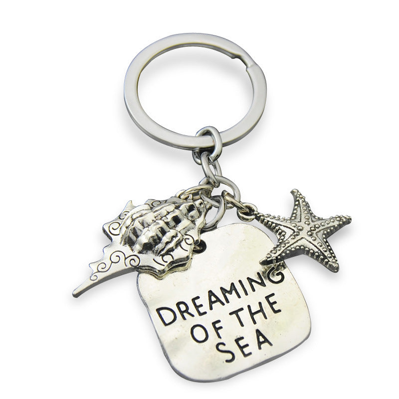 Wholesale Alloy Antique Silver Plated Football Keychain